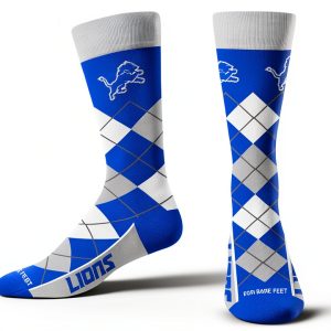 For Bare Feet Detroit Lions NFL Socks Unisex Crew 505-7-ARMX-0