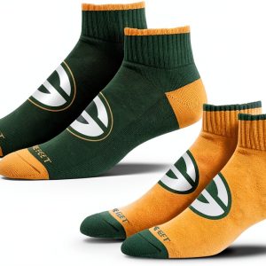 For Bare Feet Green Bay Packers NFL Socks 2 Pair Unisex-0
