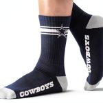 NFL Dallas Cowboys Navy Crew Socks Unisex Comfort Fit Small-XL-0
