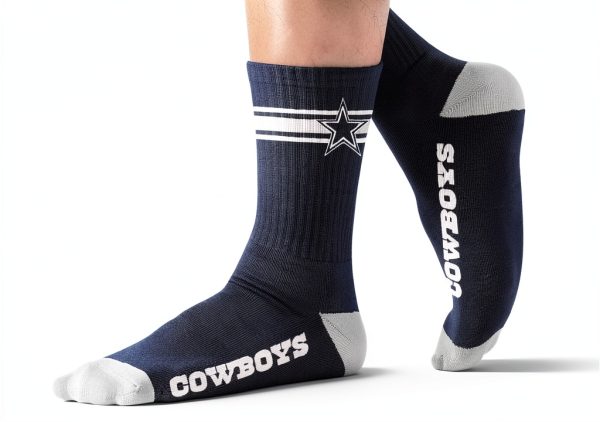 NFL Dallas Cowboys Navy Crew Socks Unisex Comfort Fit Small-XL-0