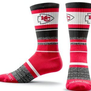 For Bare Feet Kansas City Chiefs Official NFL Socks Unisex 8-13 Size-0