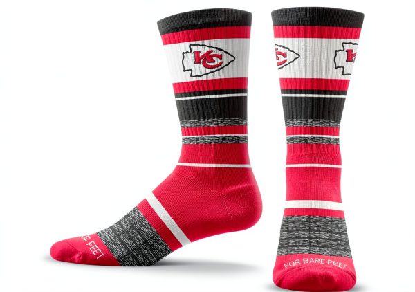 For Bare Feet Kansas City Chiefs Official NFL Socks Unisex 8-13 Size-0