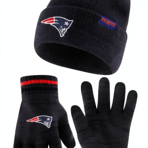 Ultra Game NFL Beanie & Touchscreen Gloves Warm Stretch Fit Gear-0