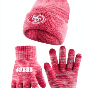 NFL Team Fan Gloves and Hat Set - Officially Licensed by NFL-0