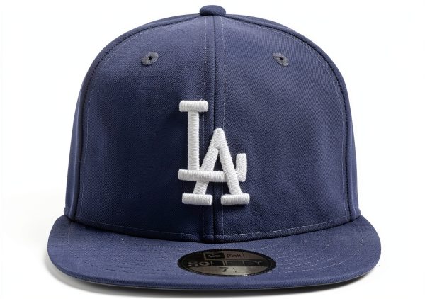 New Era Baseball Cap Men's Straight Visor Adjustable Fit Navy Blue-1