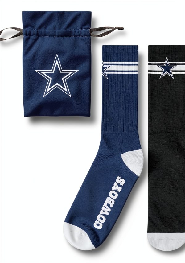 NFL Dallas Cowboys Navy Crew Socks Unisex Comfort Fit Small-XL-1