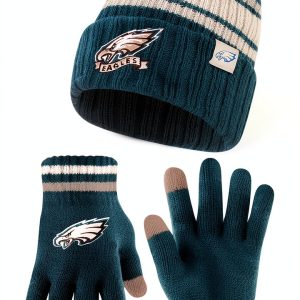 Ultra Game NFL Beanie & Touchscreen Gloves Soft Stretch Fit Team-0
