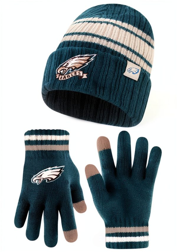 Ultra Game NFL Beanie & Touchscreen Gloves Soft Stretch Fit Team-0