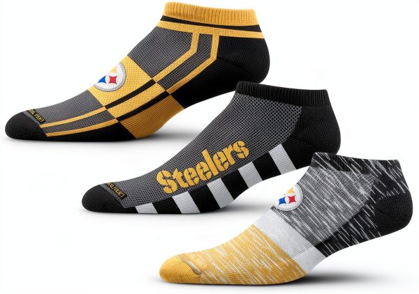 Pittsburgh Steelers Official NFL Socks 3-Pair Pack by For Bare Feet-0