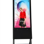 JIYANG 32 Inch Indoor Digital Signage Display Floor Standing Wheels-0