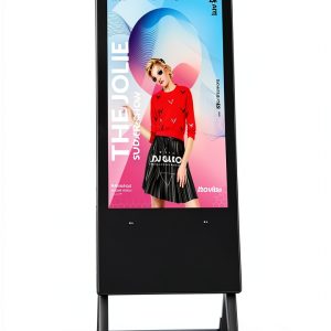 JIYANG 32 Inch Indoor Digital Signage Display Floor Standing Wheels-0